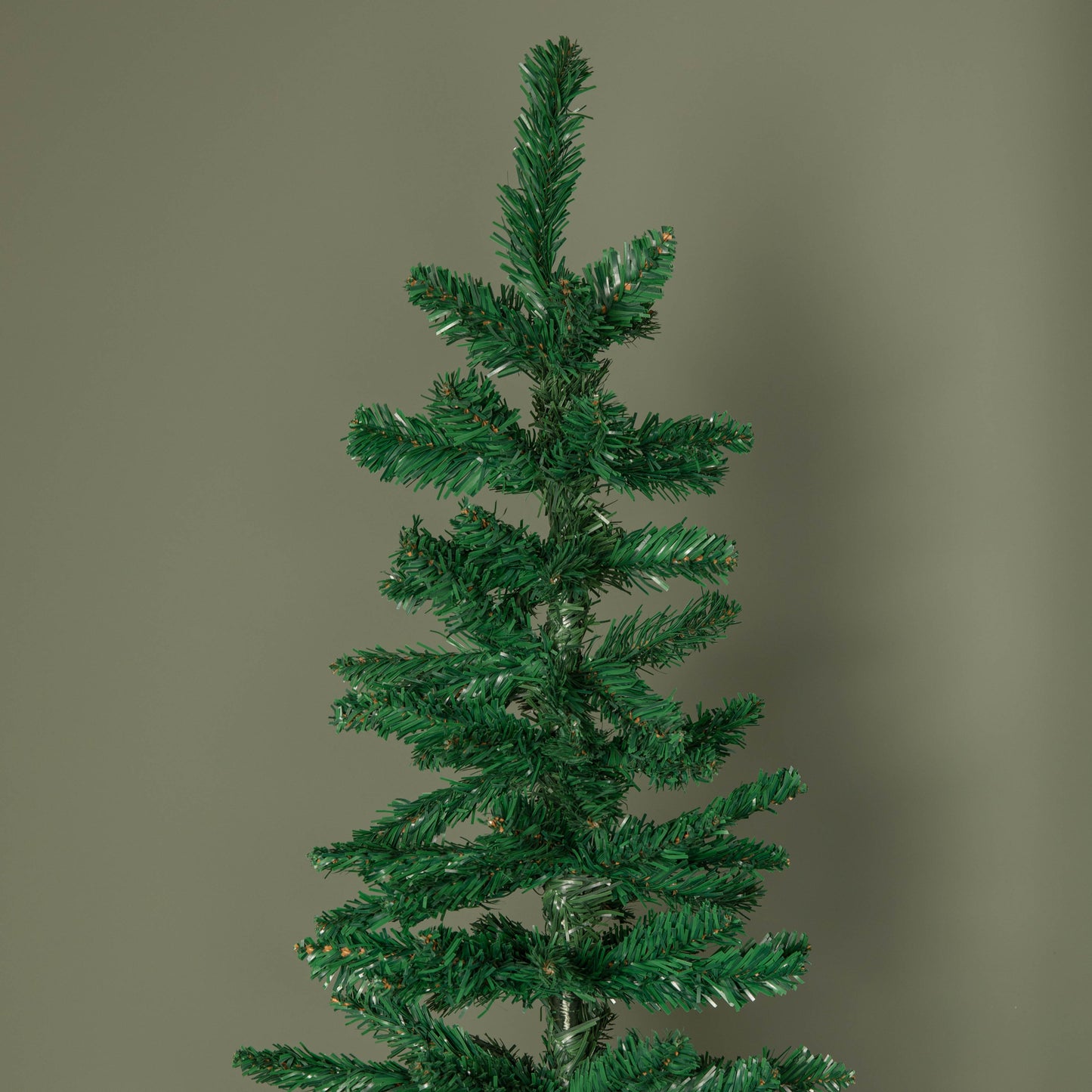 7ft (2.1m) Green Artificial Pencil Christmas Tree With Green Metal Stand and 401 Tips