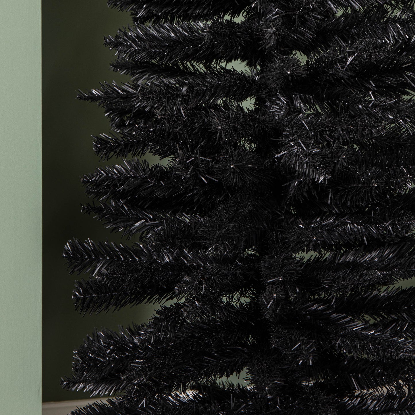 6ft (1.8m) Black Pencil Pine Artificial Christmas Tree with 321 Tips