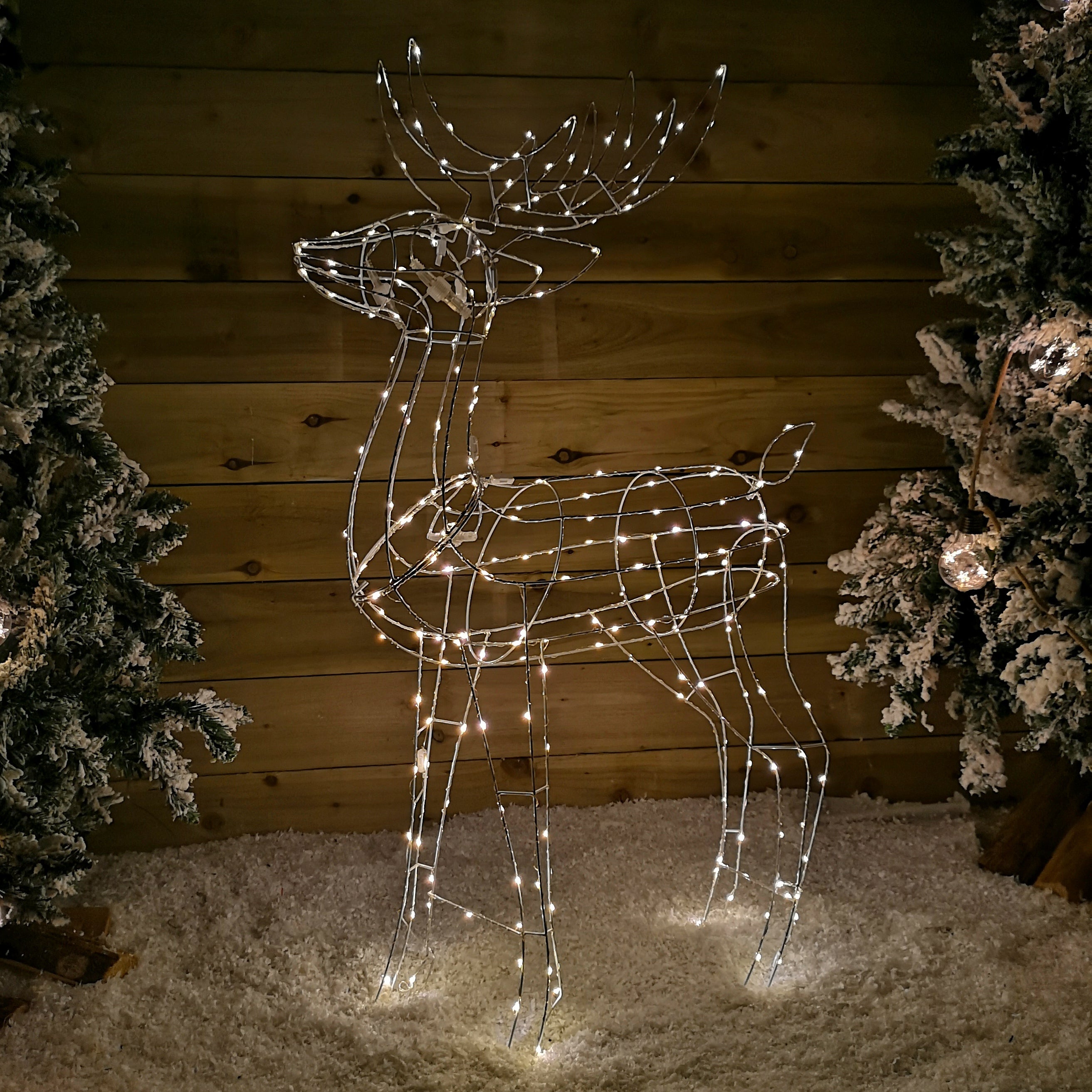 1.14m Outdoor Light Up Reindeer Christmas Decoration with Twinkling Warm White LEDs