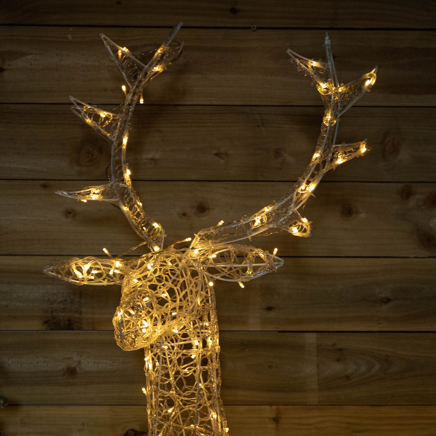 1.4m Light up Soft Acrylic Christmas Stag with 300 Warm White LEDs