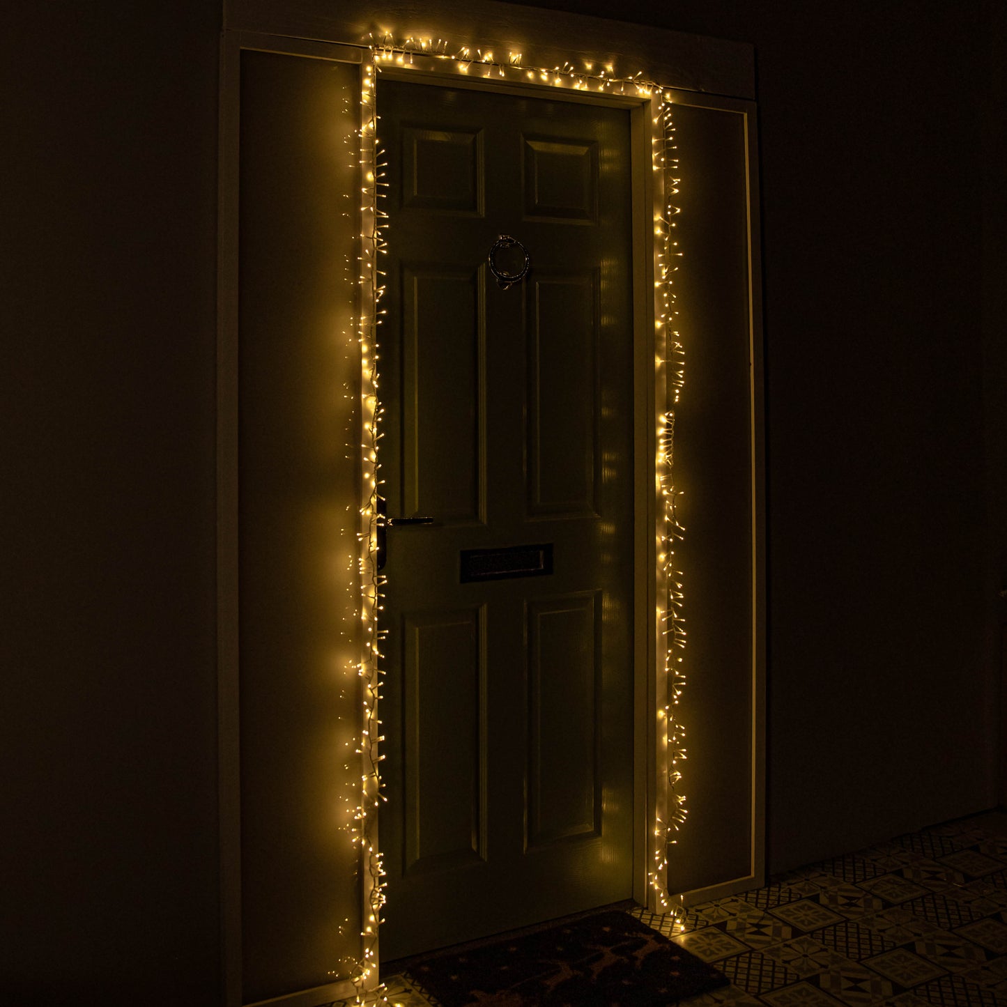 5.5m 440 LED SupaBrights Door Christmas String Lights with Timer in Warm White