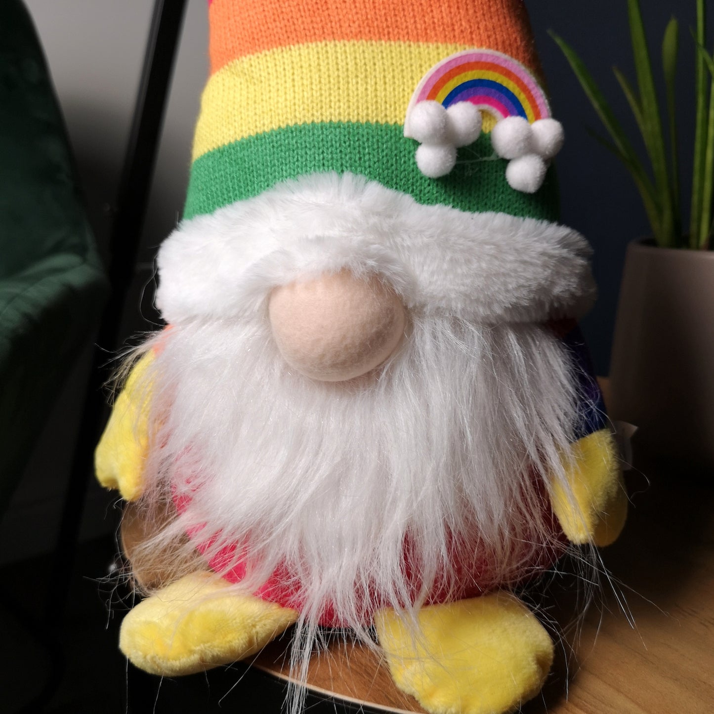 45cm Sitting Plush Christmas Gonk Decoration in Rainbow