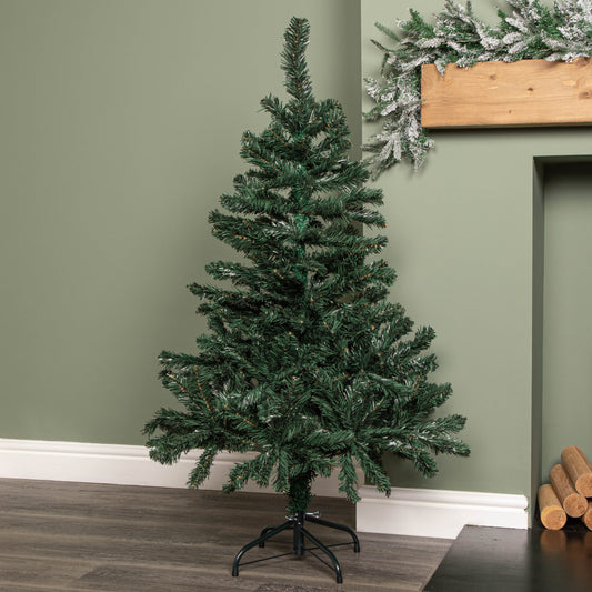 4ft (1.2m) Green Artificial Christmas Tree with Green Metal Stand and 219 Tips