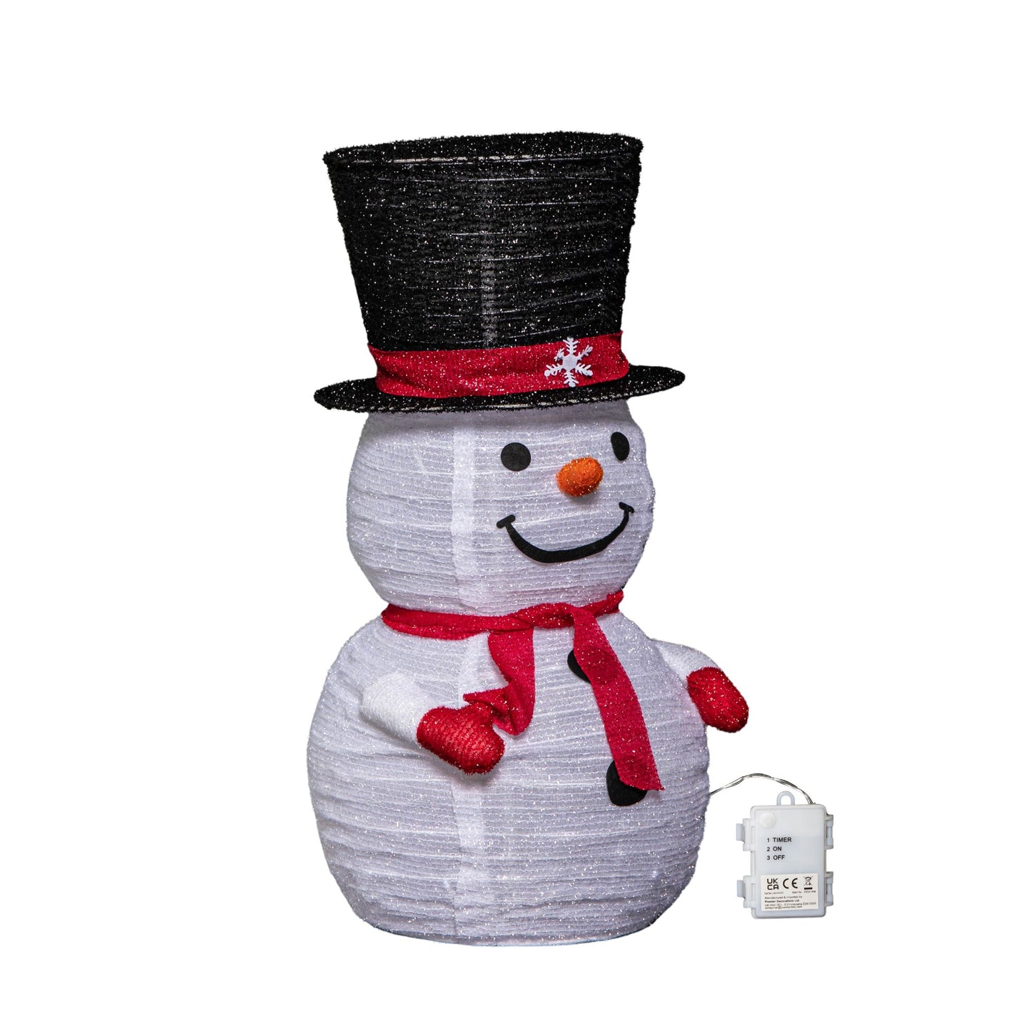 70cm Battery Operated Pop up Christmas Snowman with Static & Flashing White LEDs