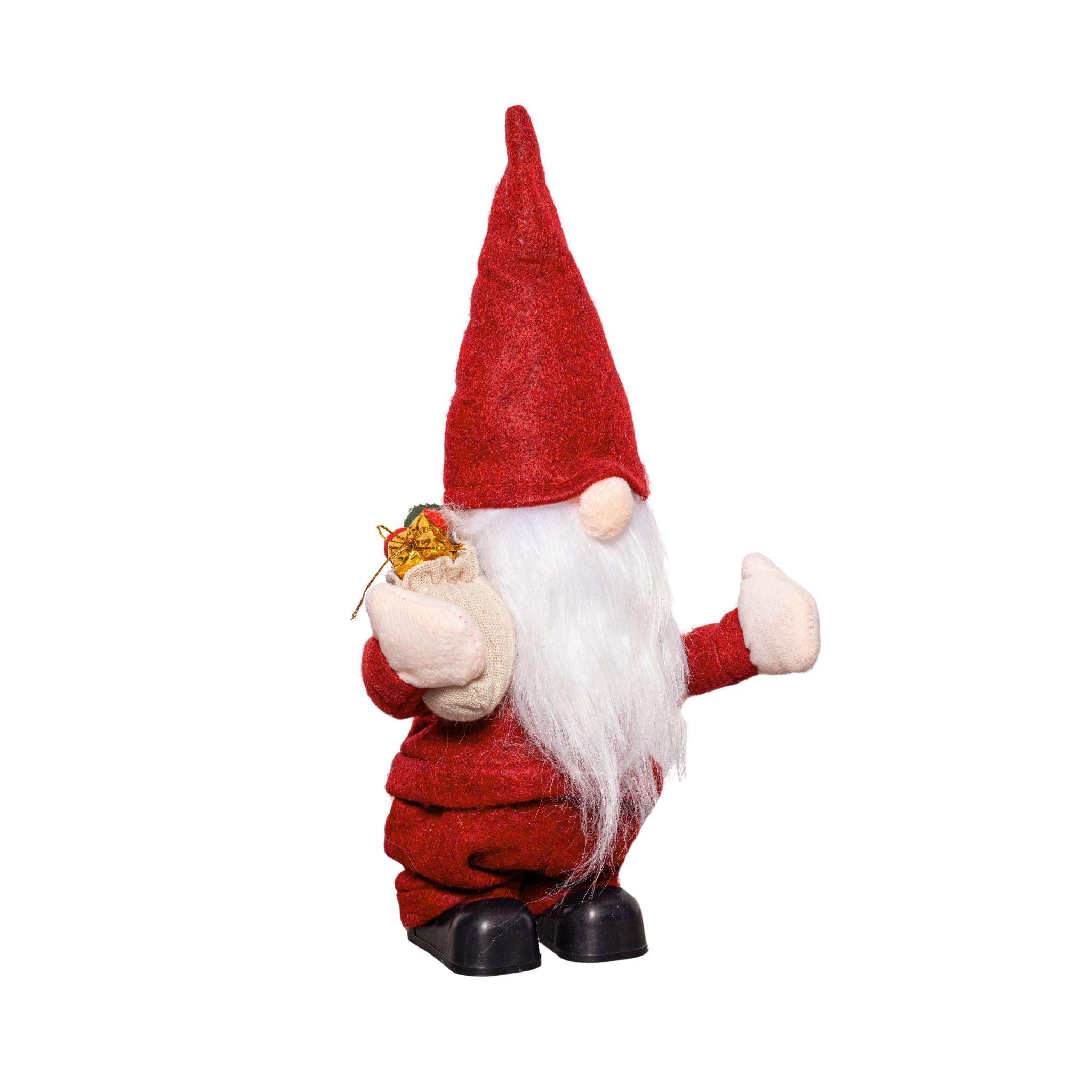 28cm Battery Operated Musical Walking Christmas Gonk Decoration in Red