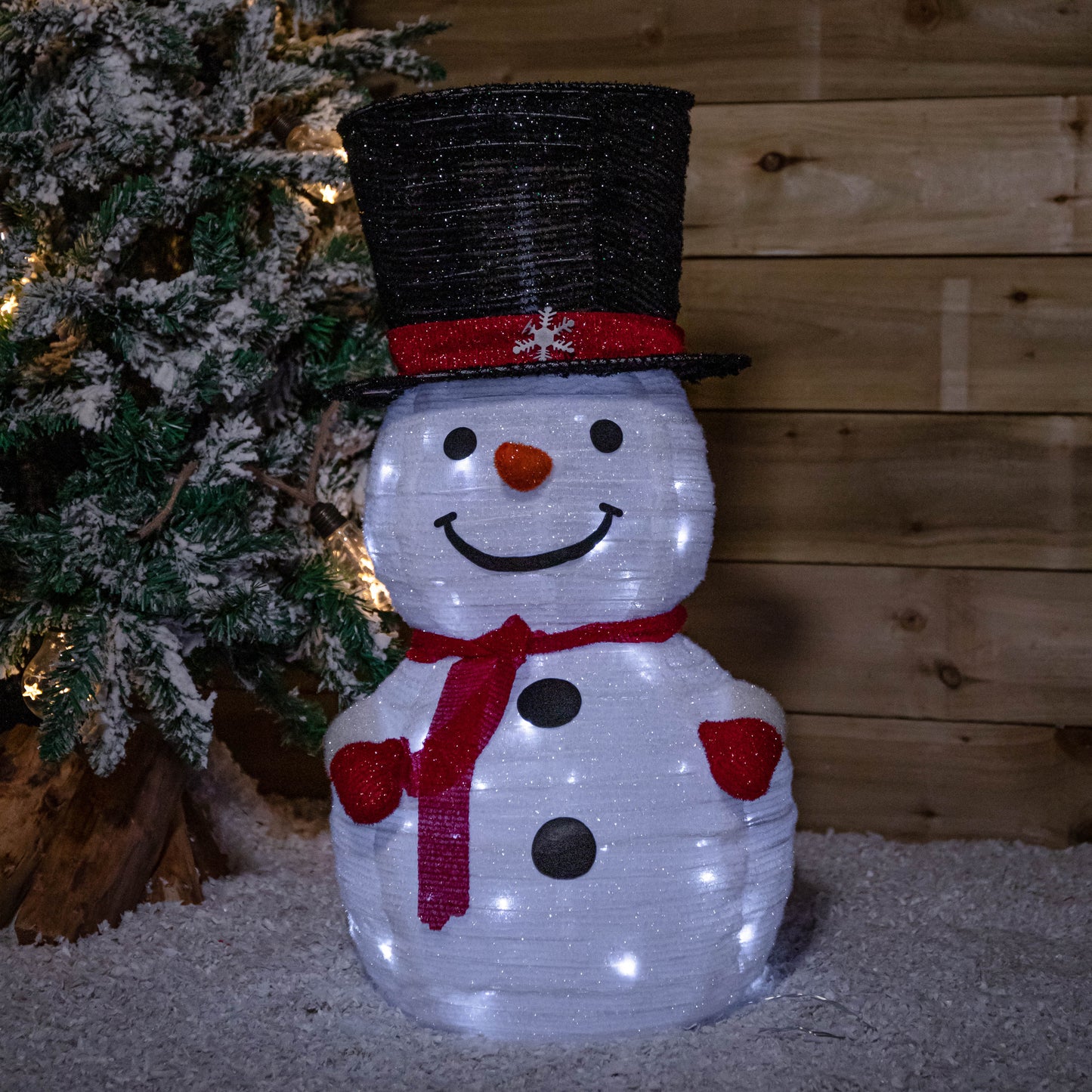 70cm Battery Operated Pop up Christmas Snowman with Static & Flashing White LEDs