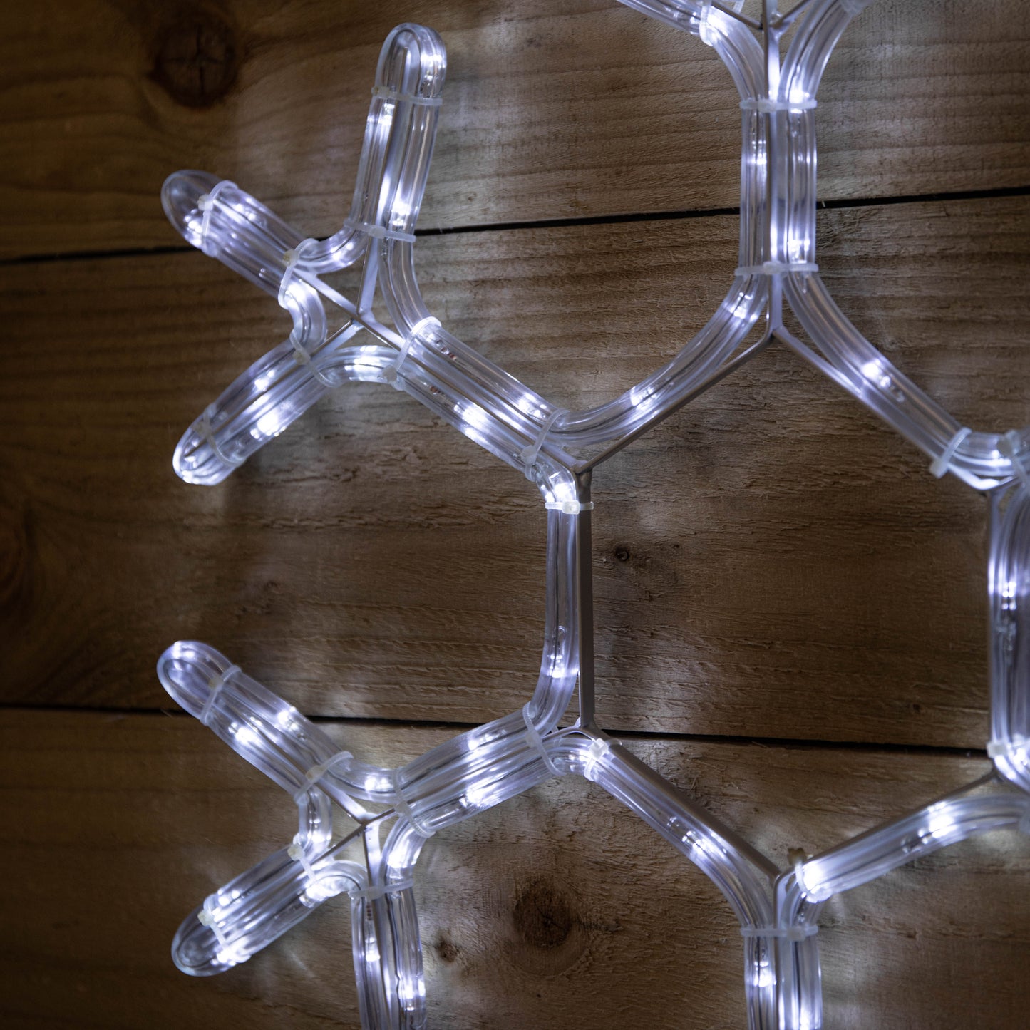 53cm Light up Hanging Christmas Snowflake Rope Light with White LEDs