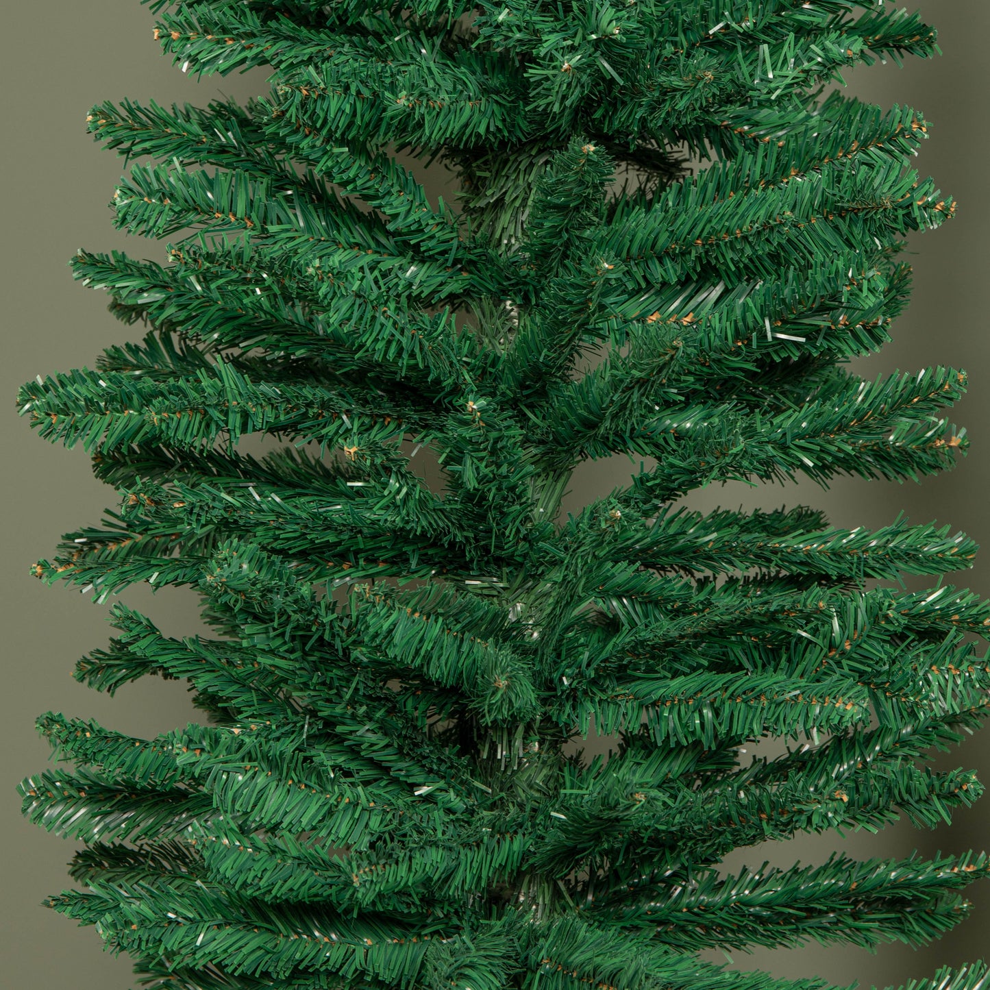 8ft (2.4m) Green Artificial Pencil Christmas Tree With Green Metal Stand and 460 Tips