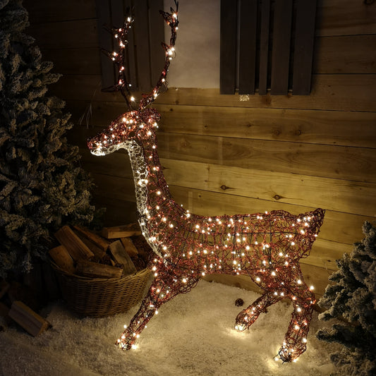 1.4m Premier 300 LED Soft Acrylic Twinkling Christmas Stag Decoration in Warm White