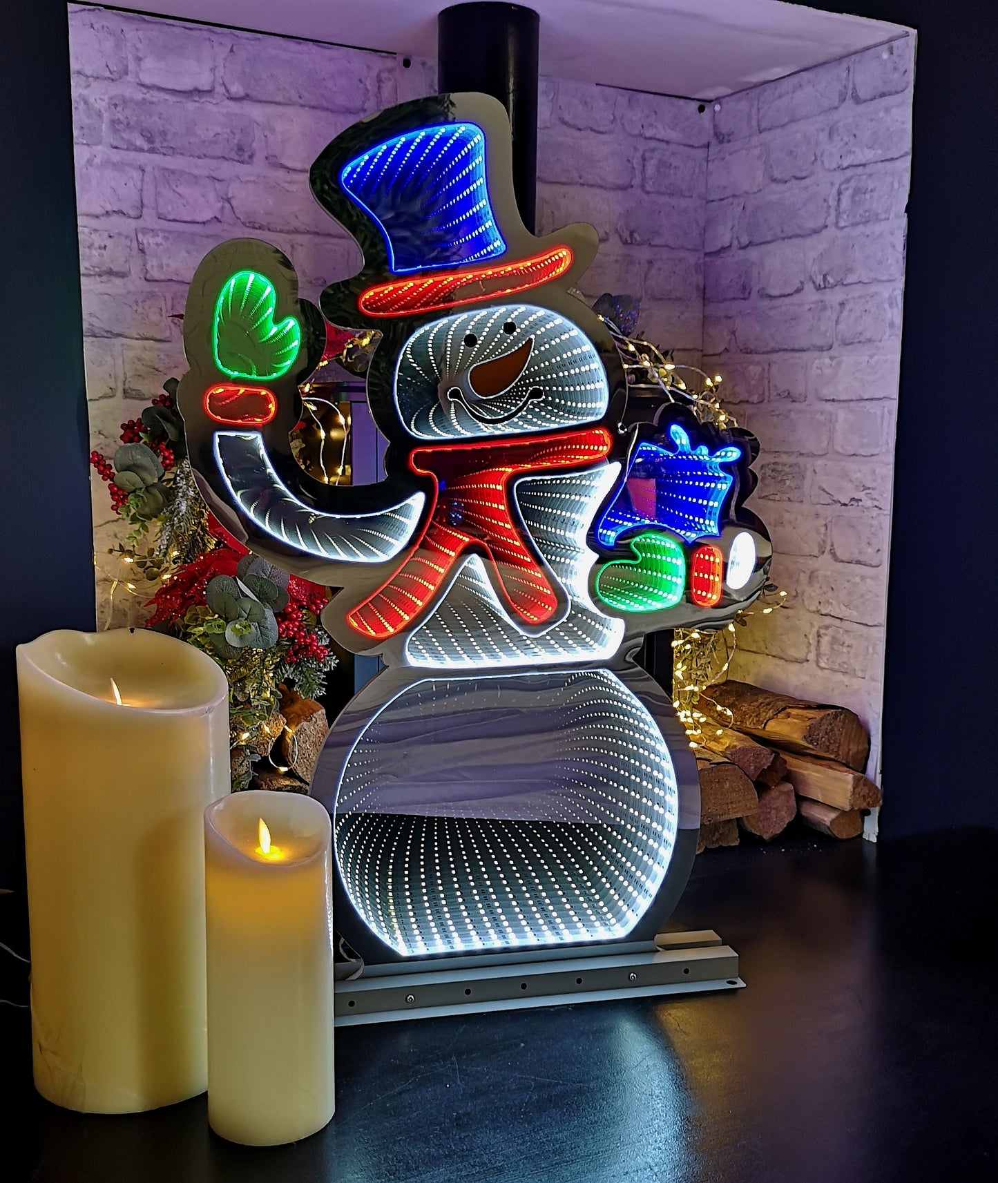 76cm LED Infinity Light Waving Snowman