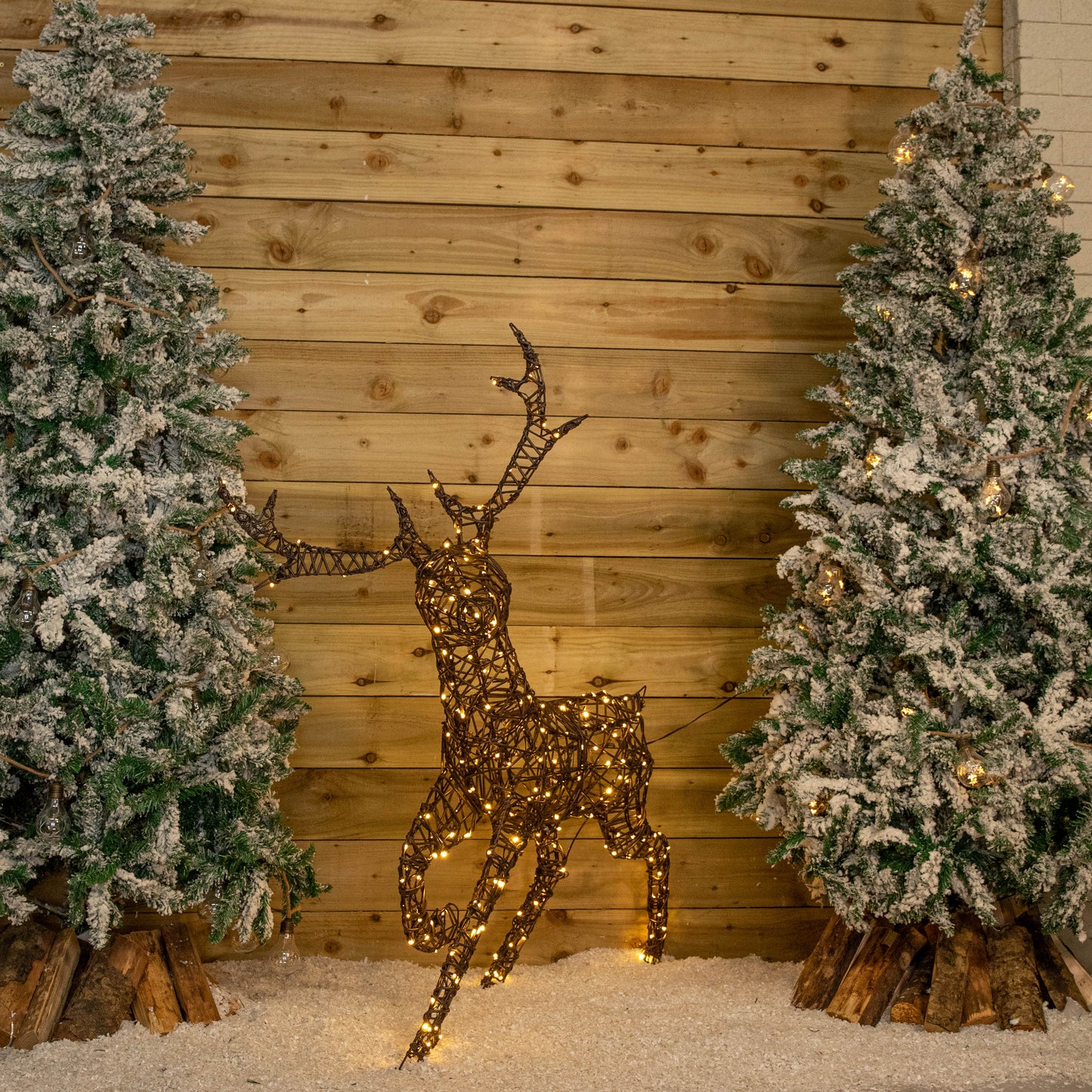 1.25m Light up Brown Christmas Stag with 286 White & Warm White Multi-Action LEDs