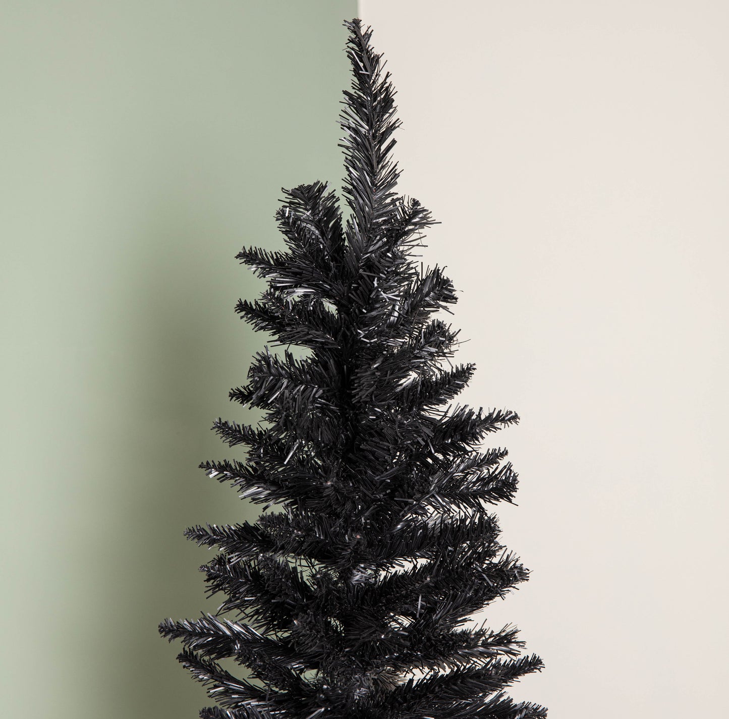 7ft (2.1m) Black Pencil Pine Artificial Christmas Tree with 401 Tips