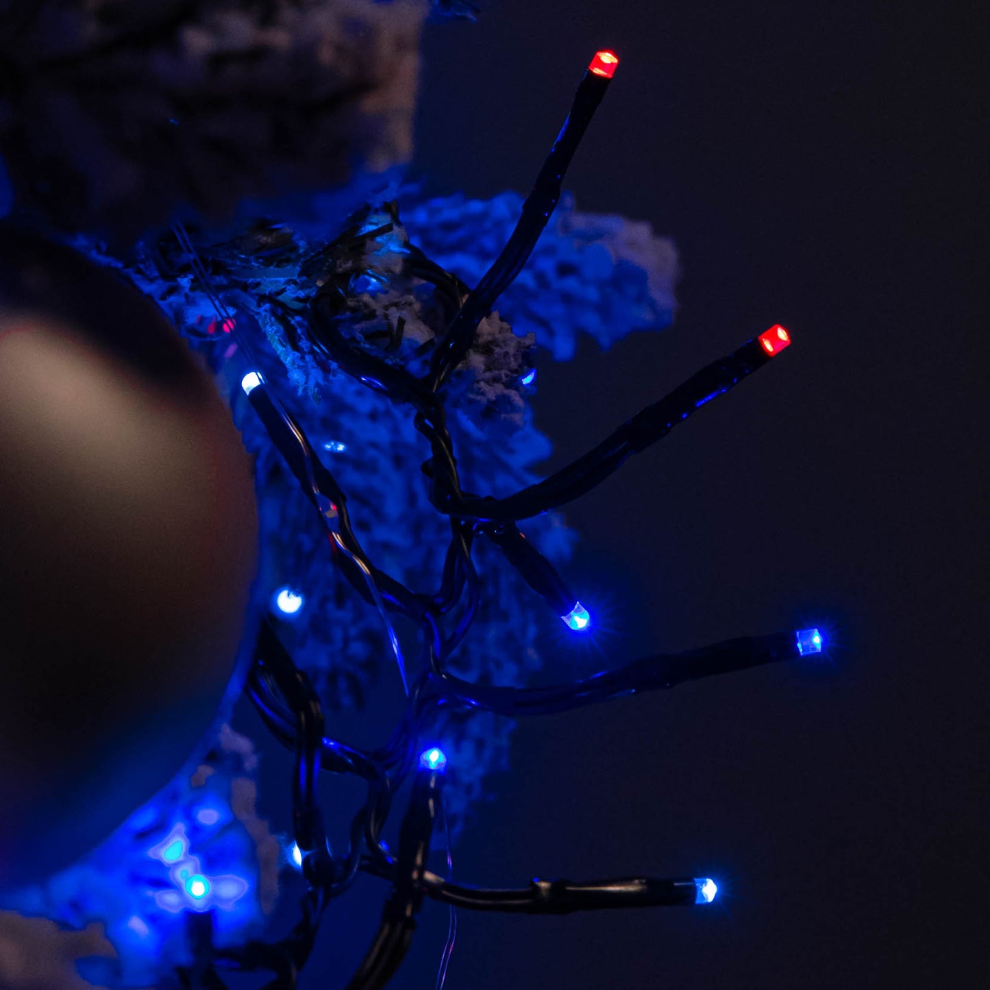 9.3m 720 LED Christmas Cluster Multi-Action String Lights with Timer in Blue, Red & White