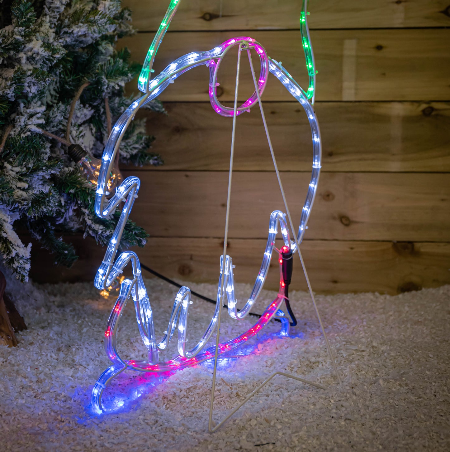 91cm Standing Christmas Gnome Rope Light with 132 Static & Flashing Multi-Coloured LEDs