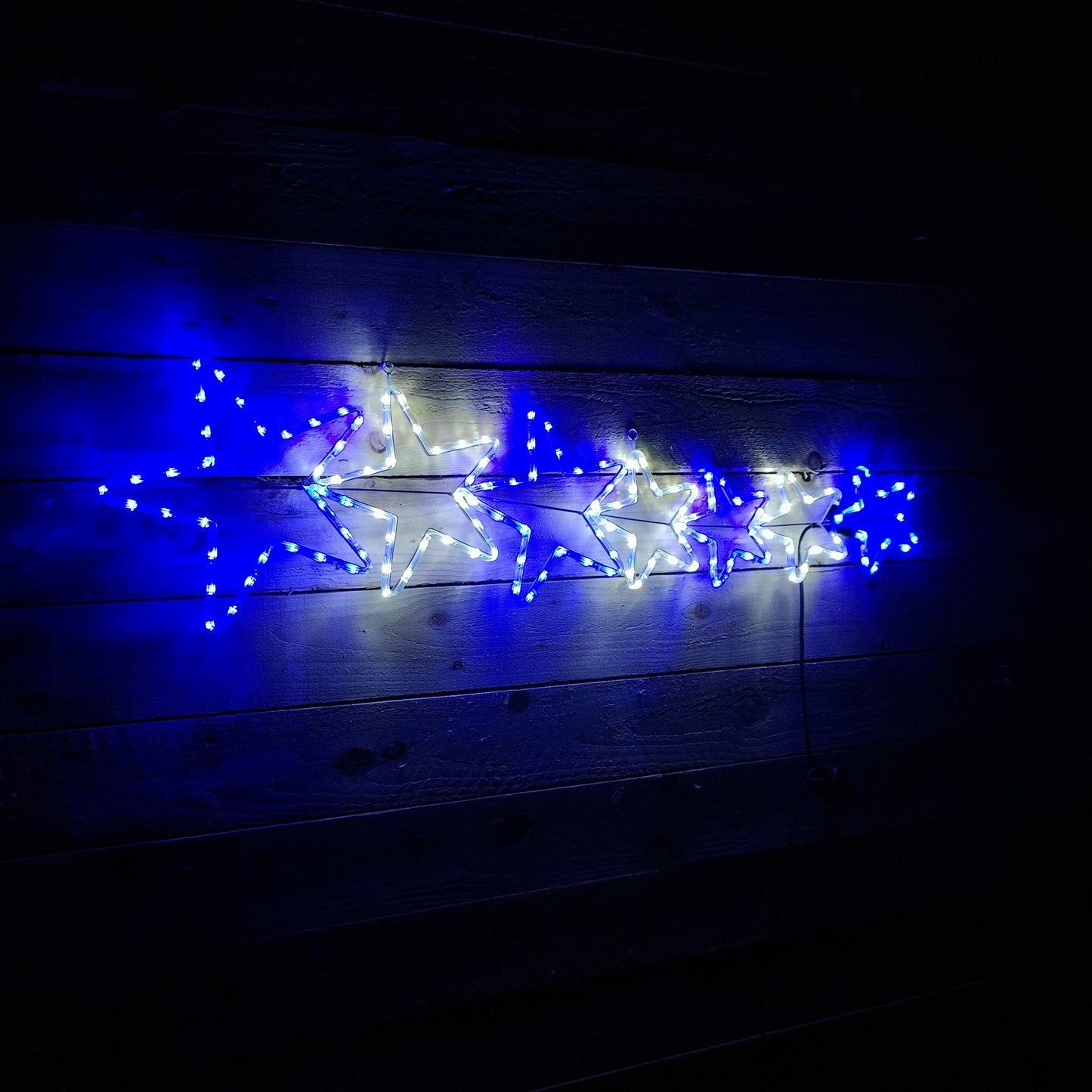 1.2m LED Rope Light 7 Star Silhouette Christmas Decoration in Cool White & Blue