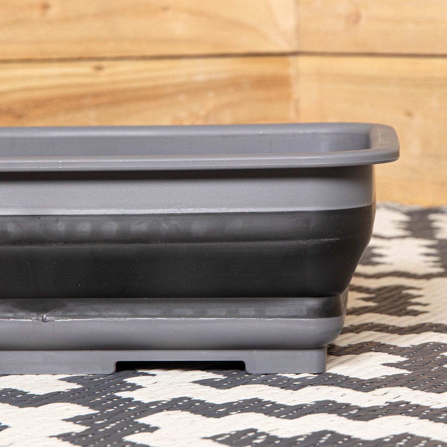 7L Black and Grey Collapsible Camping Dish Wash Basin Tub