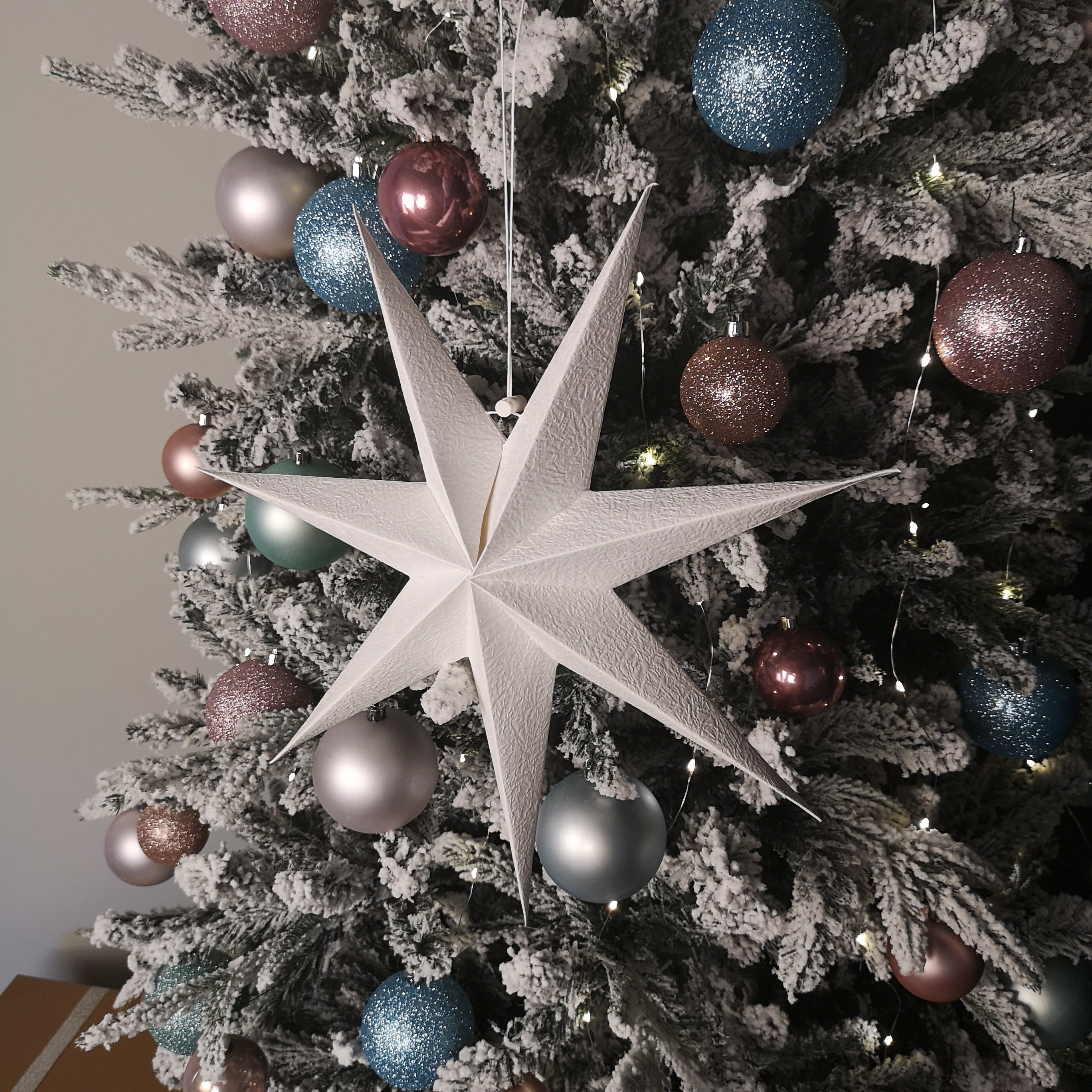 38cm White Paper Foldable Star Christmas Decoration