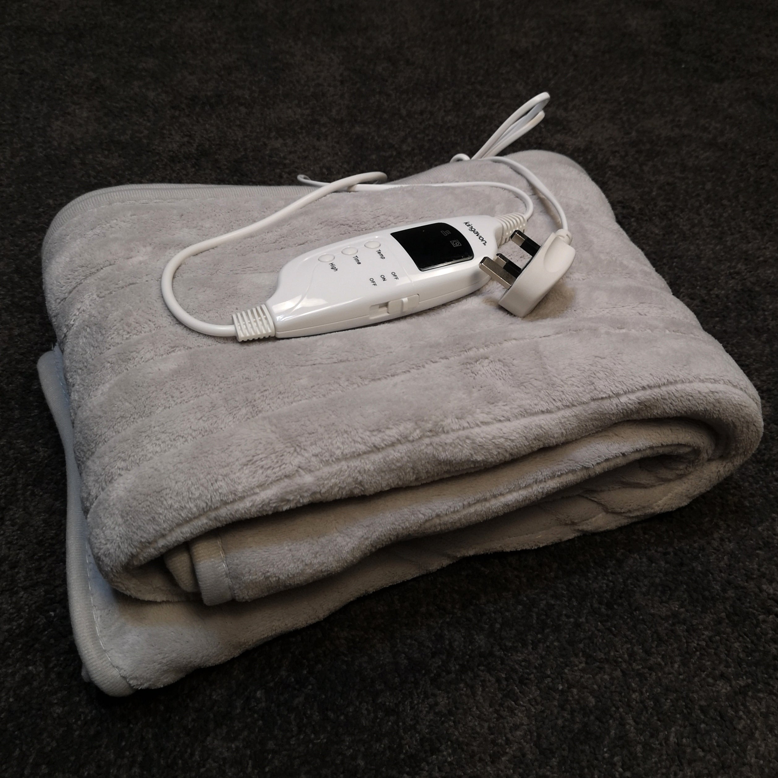 160cm 120w Grey Electric Throw Blanket with Temperature Settings