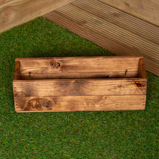 Hand Made 51cm x 18cm x 14cm Rustic Wooden Garden Flower Planter