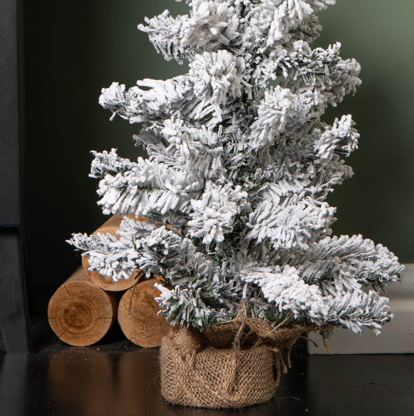 45cm Mini Imperial Snow Flocked Christmas Tree in Burlap Base