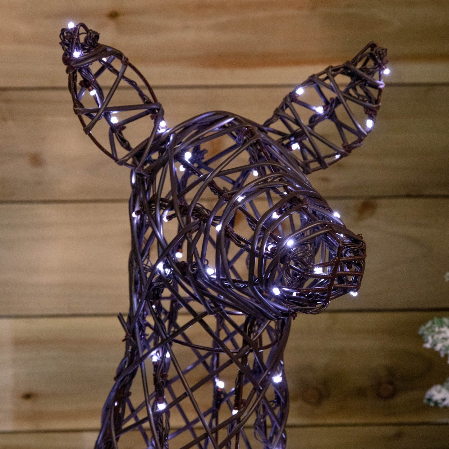 1.3m Light up Brown Christmas Standing Doe with 330 White & Warm White LEDs