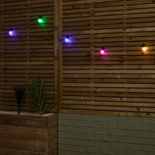 Set of 10 Indoor Outdoor Connectable Party Festoon Lights with Multi-Coloured LEDs