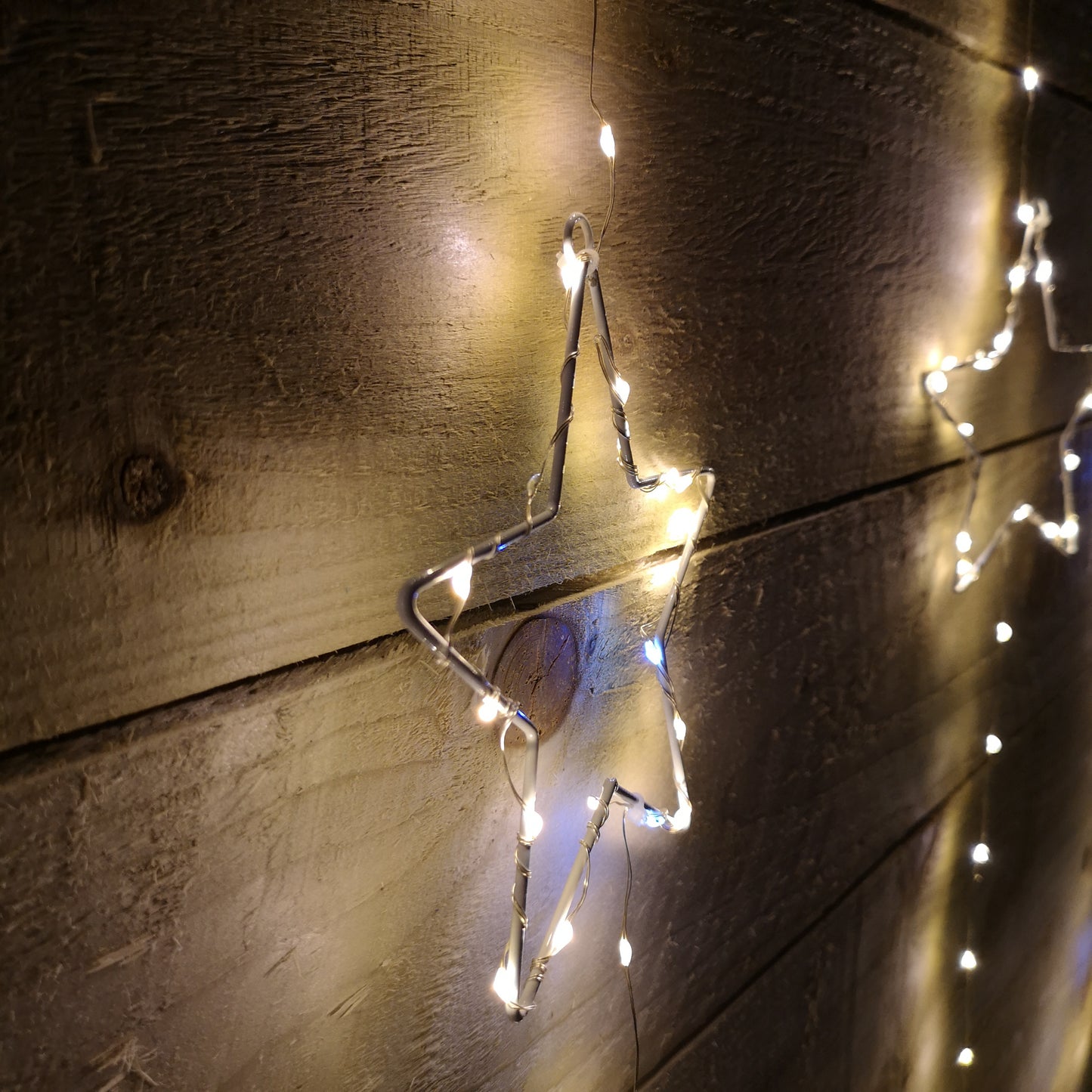 1.3 x 1.2m Premier Christmas Flashing Star LED Curtain Lights in White Mix