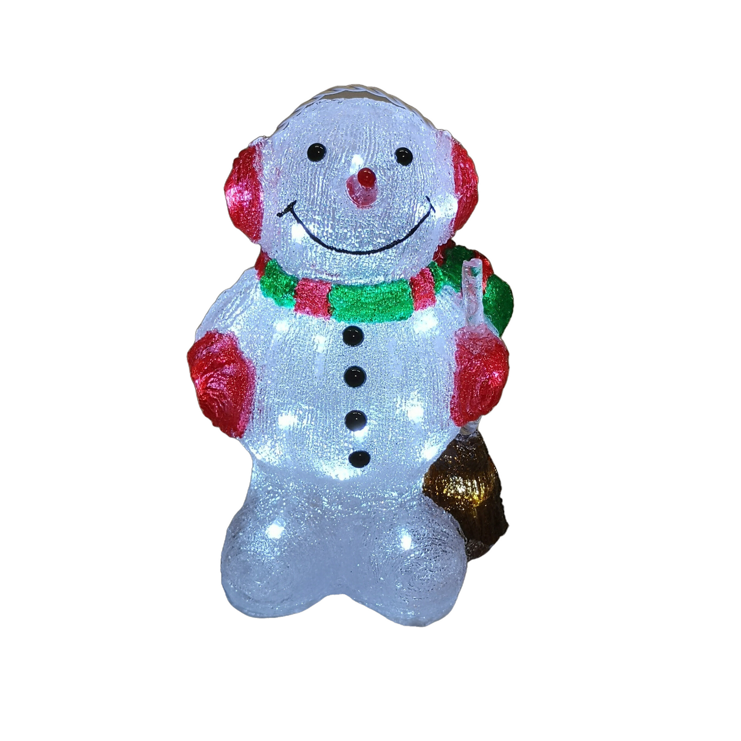 33cm LED Lit Acrylic Snowman Christmas Decoration