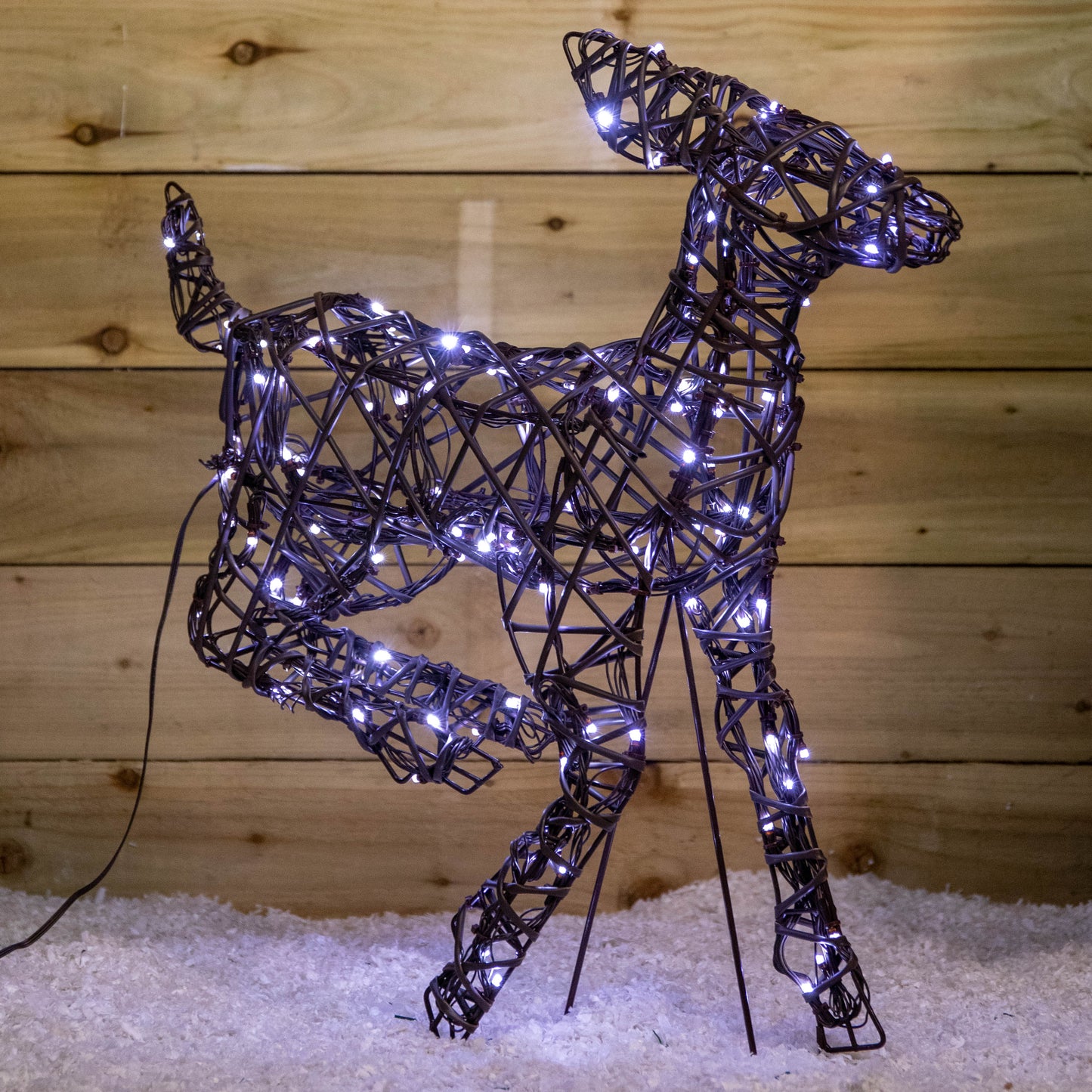 68cm Light up Brown Christmas Running Doe with 120 White & Warm White LEDs