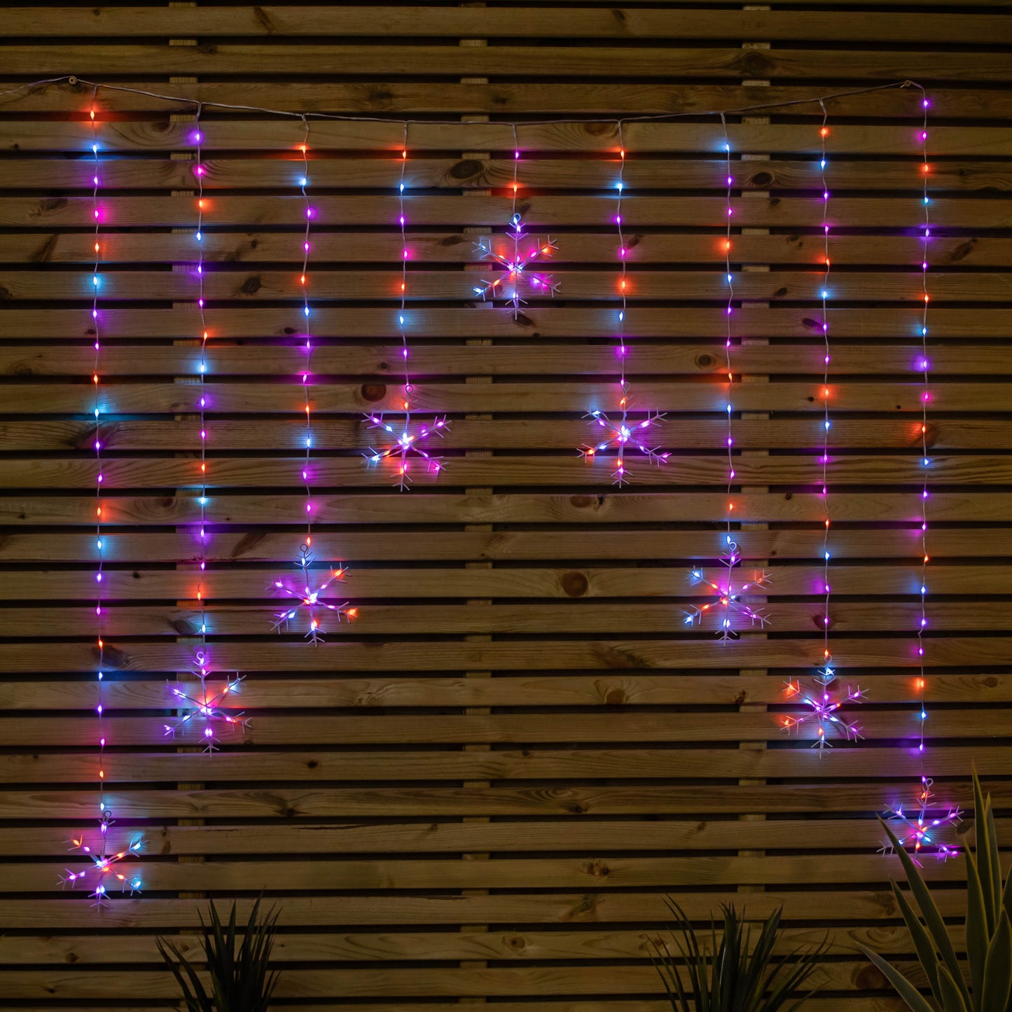 1.2m x 1.2m FlexiBrights Christmas Snowflake Curtain Lights with 267 Rainbow LEDs