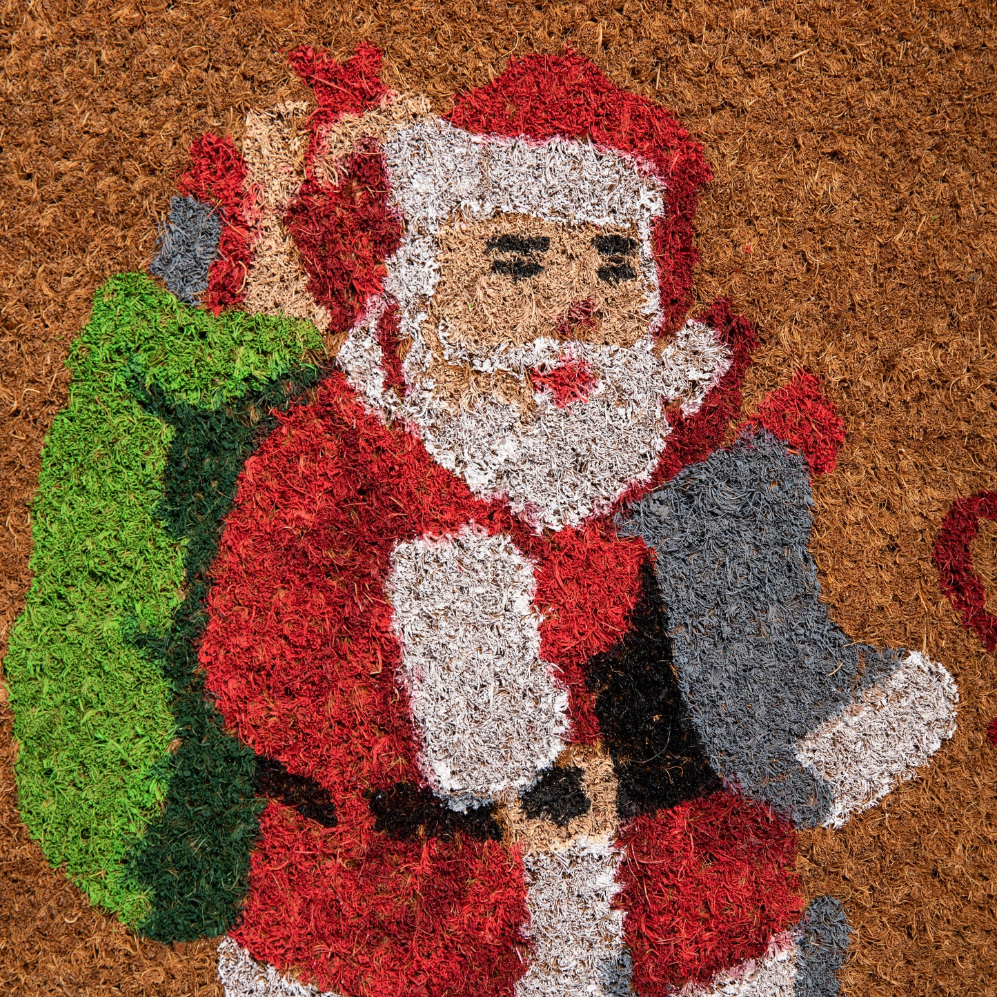 60cm x 40cm Brown Merry Christmas Doormat with Santa