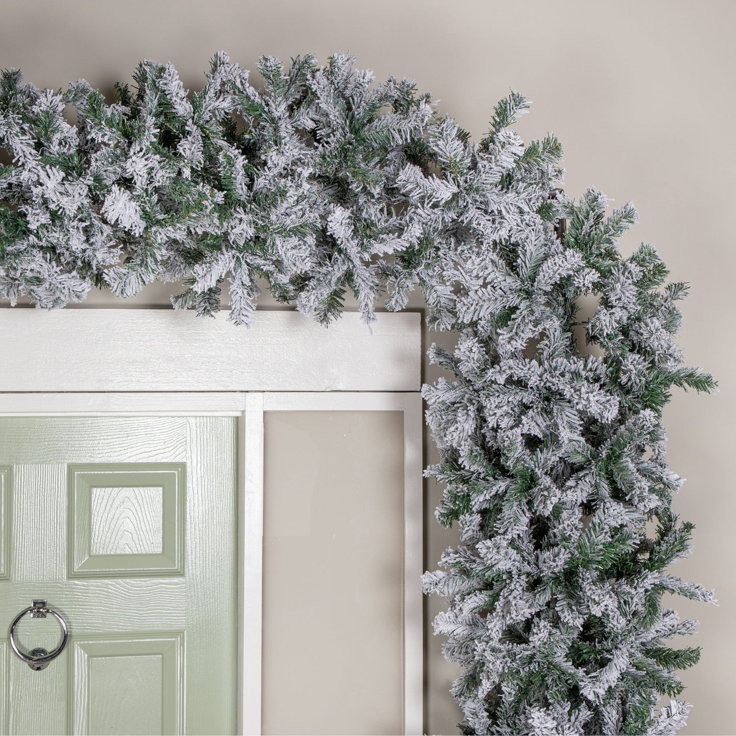 8ft (2.55m) Double Door Artificial Snow Flocked Christmas Tree Arch in Green with 2000 Tips