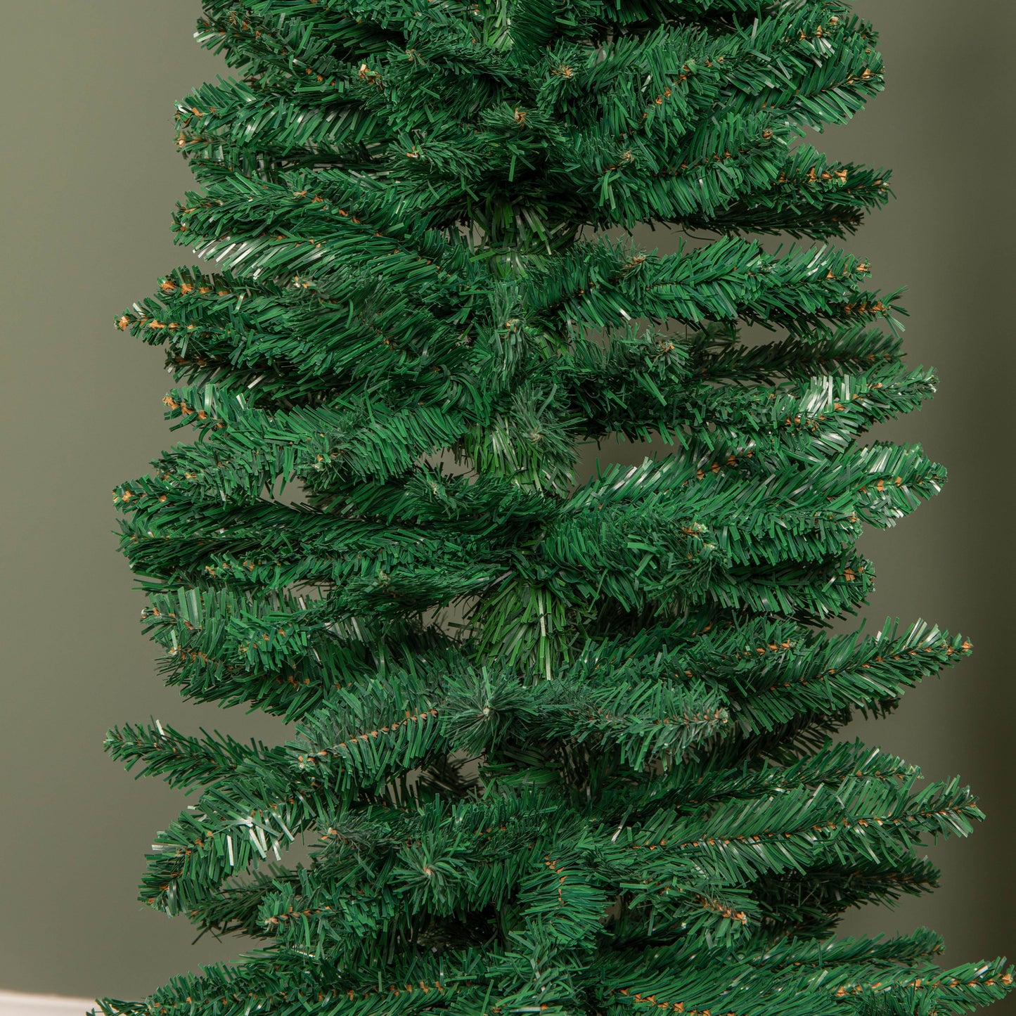 6ft (1.8m) Green Artificial Pencil Christmas Tree With Green Metal Stand and 321 Tips