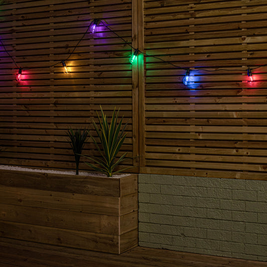 Set of 20 Indoor Outdoor Connectable Festoon Lights with Multi-Coloured LEDs