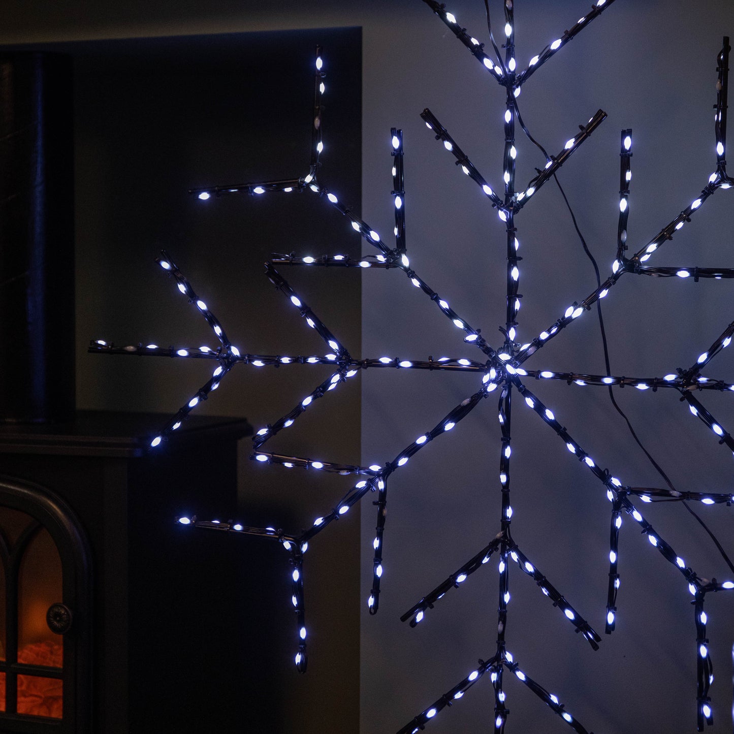 76cm Light up FlexiBrights Hanging Christmas Snowflake with 250 White LEDs