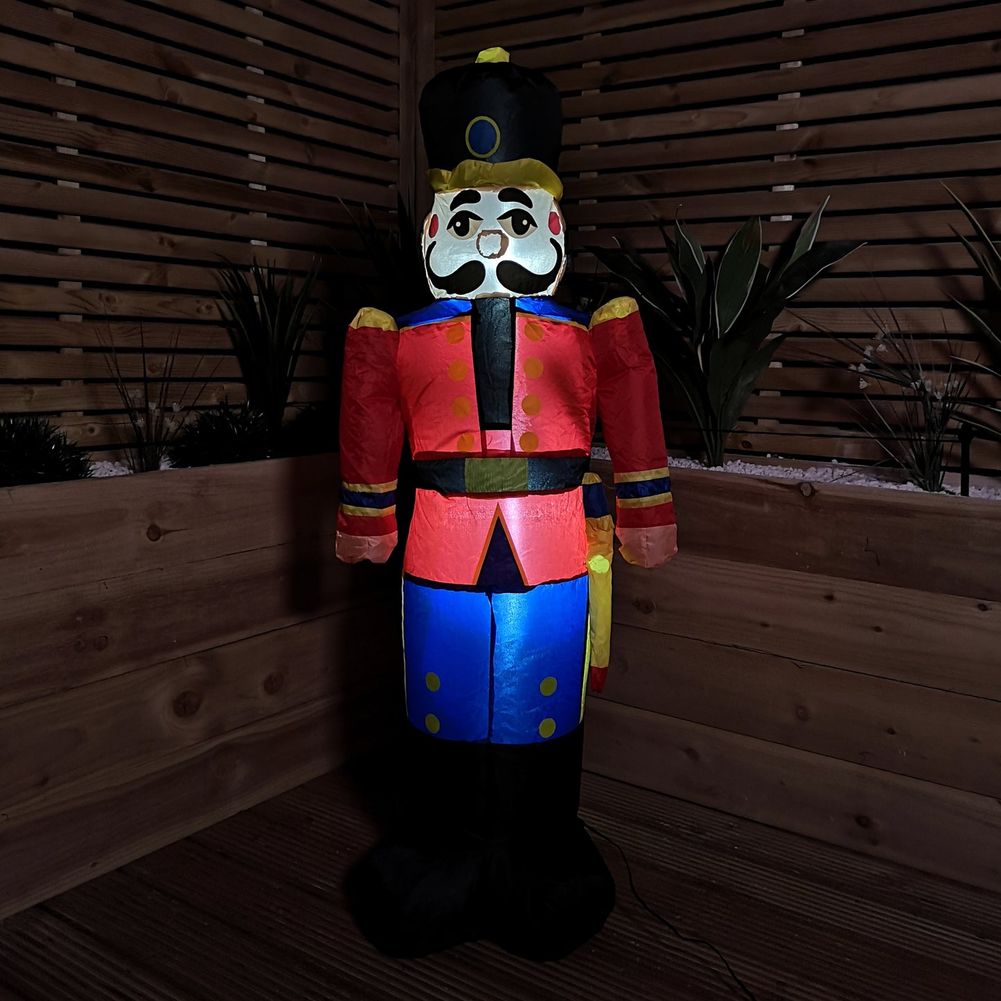 1.2m Self-inflating Light up LED Jumbo Christmas Nutcracker Decoration