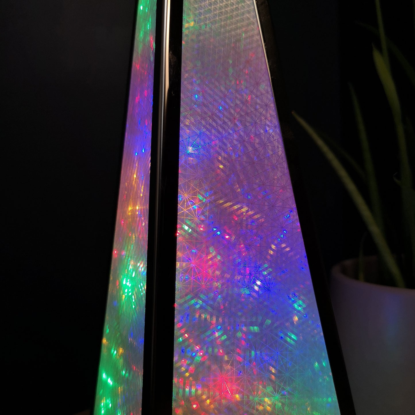 Premier Christmas 45cm Holographic Pyramid with Multi Colour LED Lights