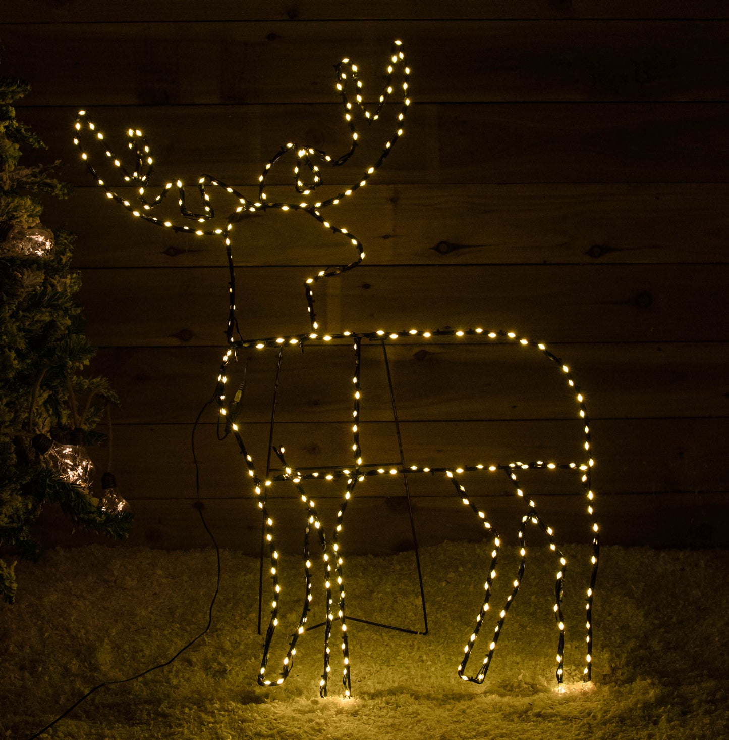 1mx80cm Light up Standing Christmas Reindeer with 292 Warm White LEDs