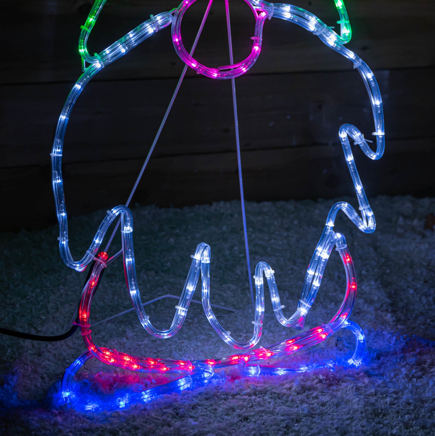 91cm Standing Christmas Gnome Rope Light with 132 Static & Flashing Multi-Coloured LEDs