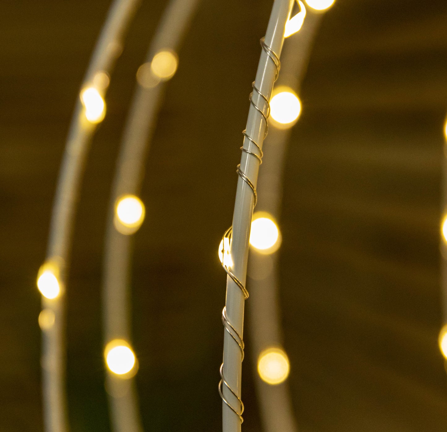 40cm White Metal Folding Christmas Ball with 156 Warm White LEDs