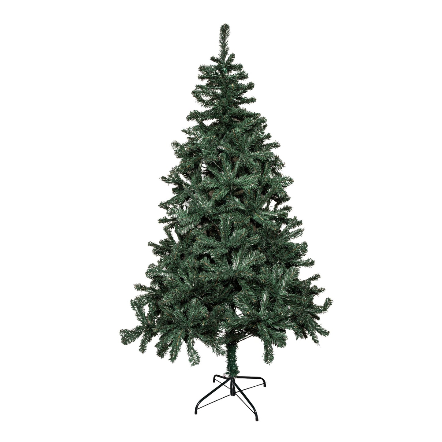 7ft (2.1m) Green Artificial Christmas Tree with Green Metal Stand and 743 Tips