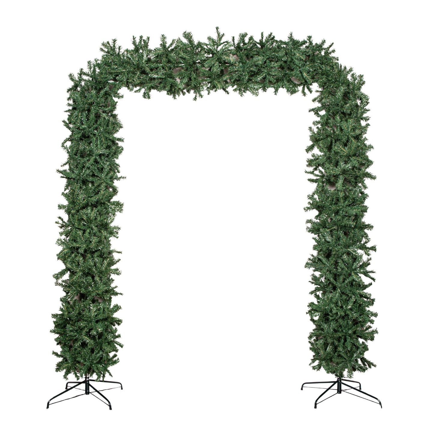 8ft (2.55m) Double Door Artificial Plain Green Christmas Tree Arch in Green with 2000 Tips