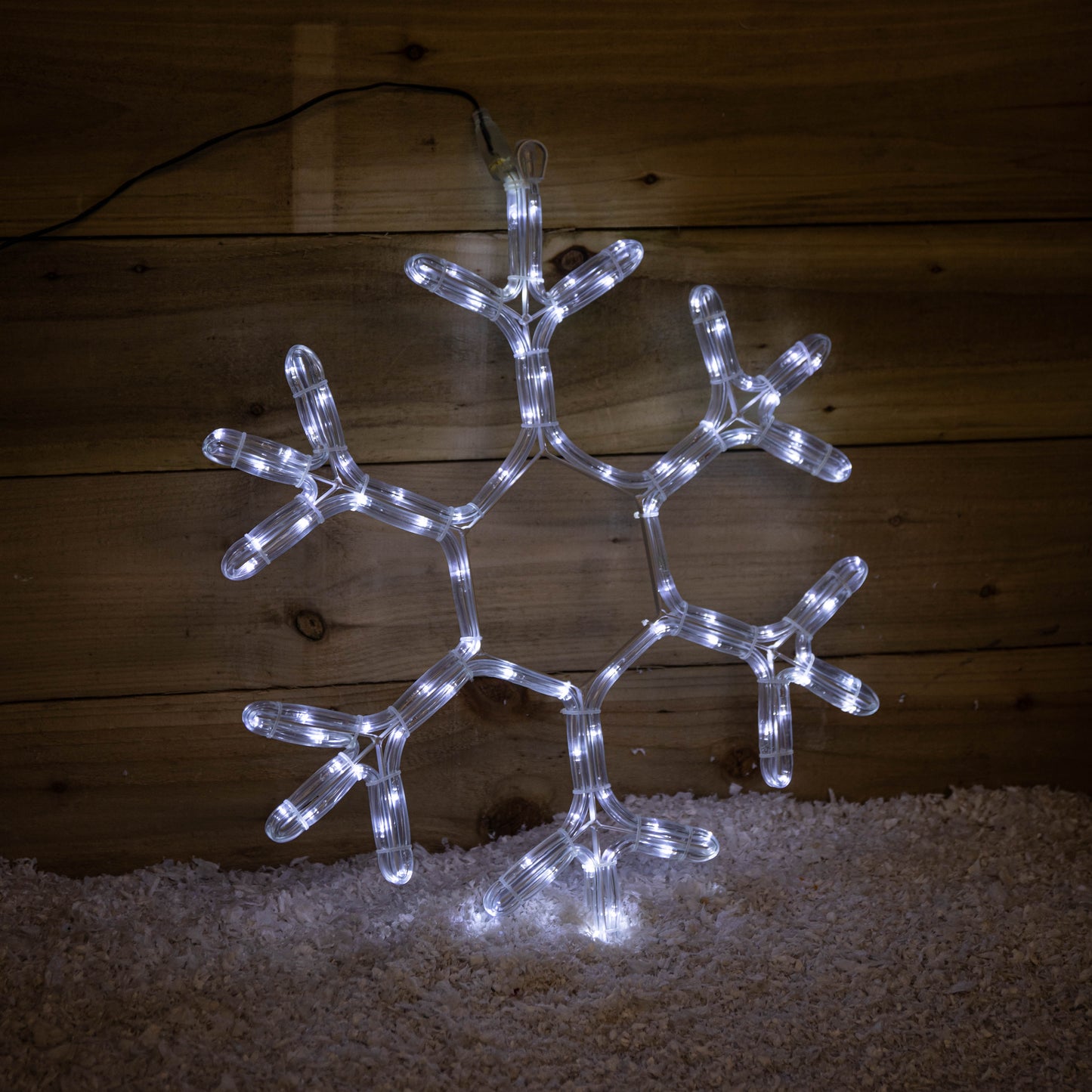 53cm Light up Hanging Christmas Snowflake Rope Light with White LEDs