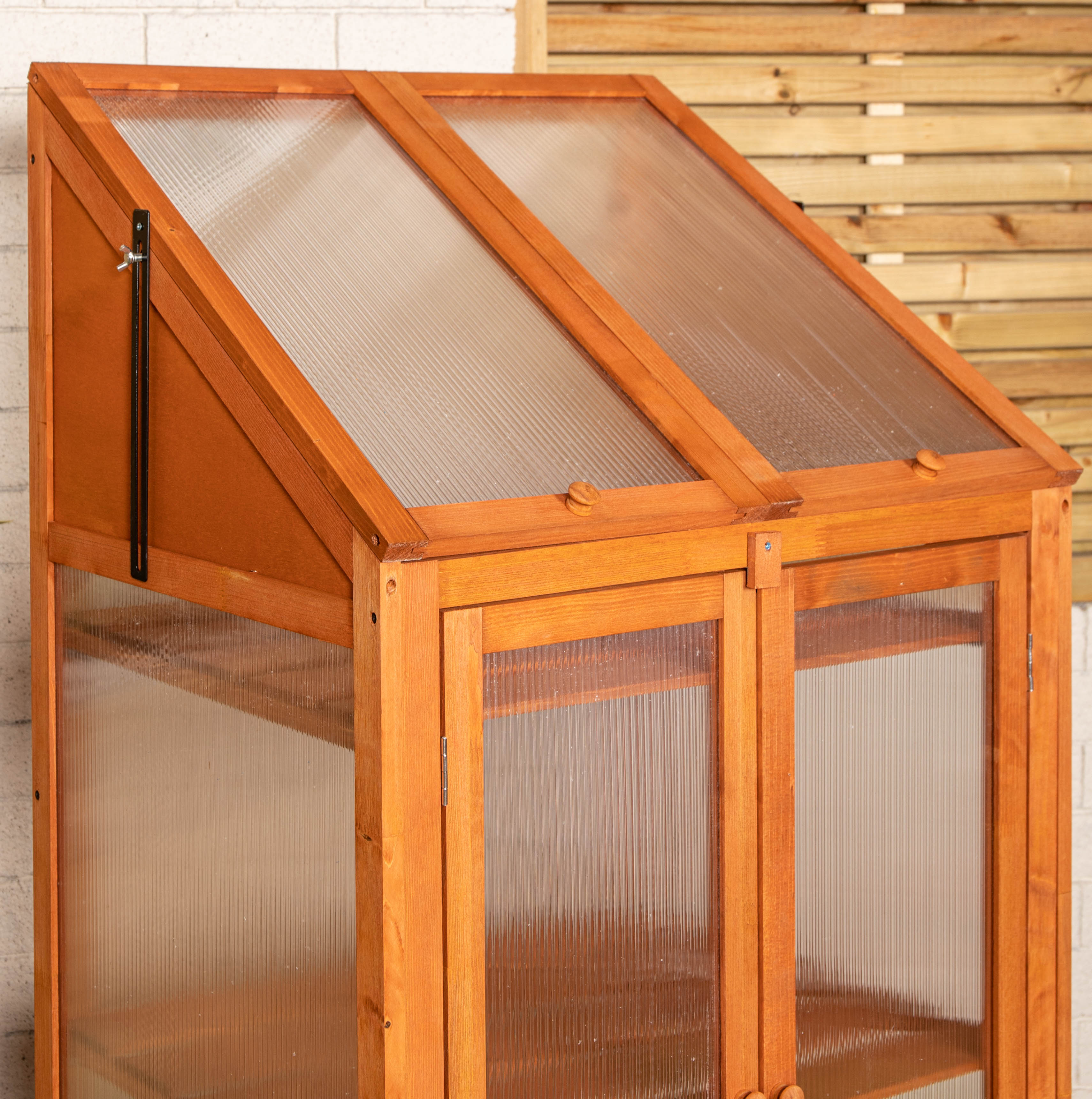 Samuel Alexander Wooden Mini Greenhouse Cold Frame - Small Greenhouse H120 x W69 x D49cm