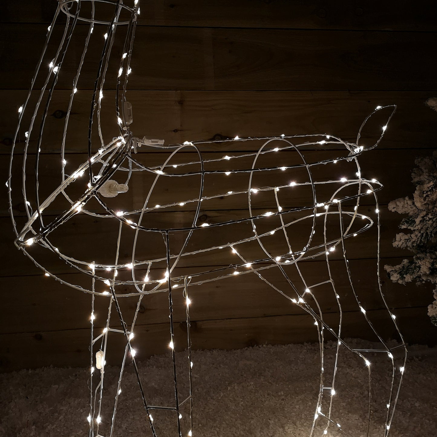 1.14m Outdoor Light Up Reindeer Christmas Decoration with Twinkling Warm White LEDs