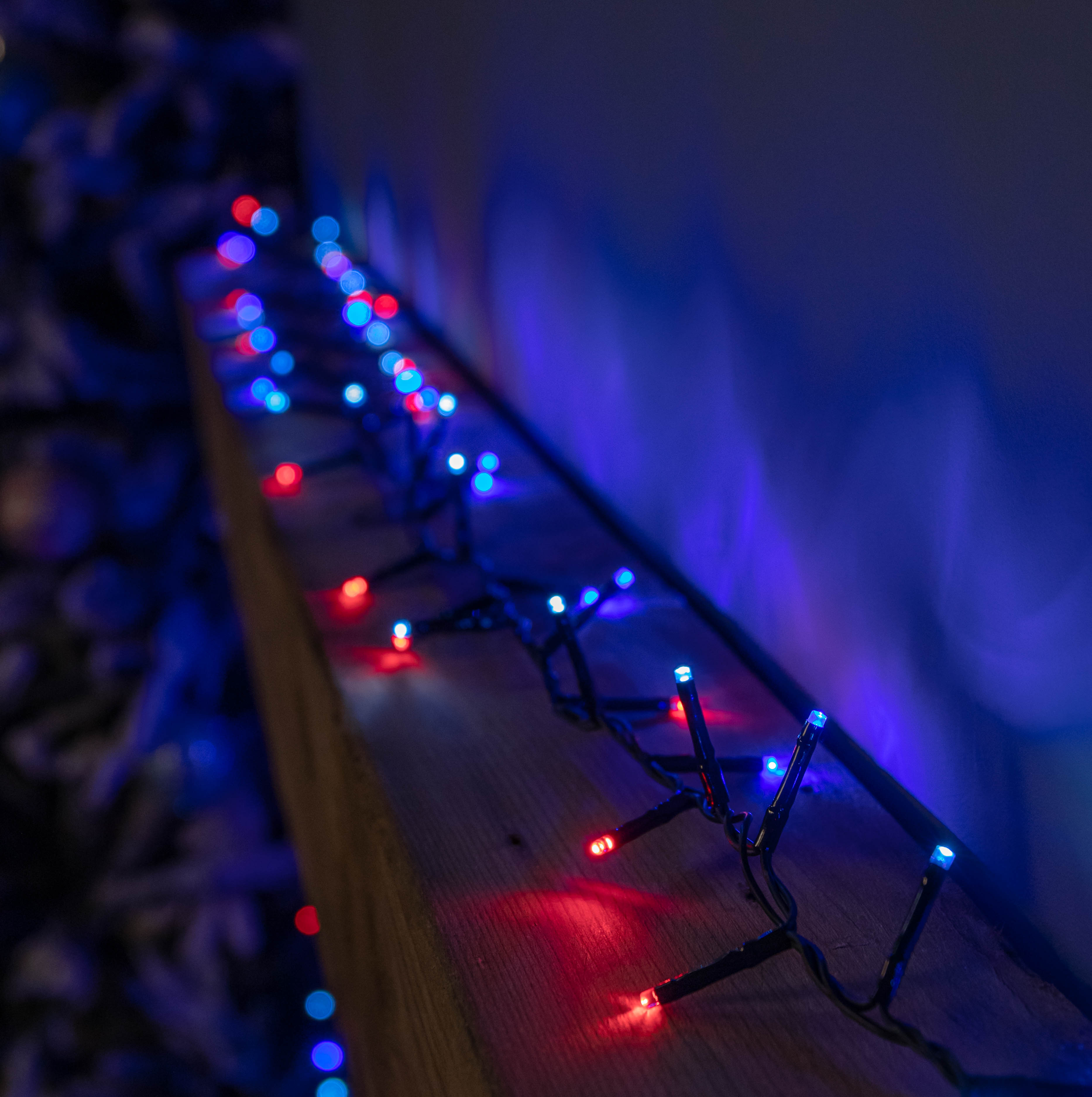 6m 240 LED TreeBrights Christmas String Lights with Timer in Blue, White & Red