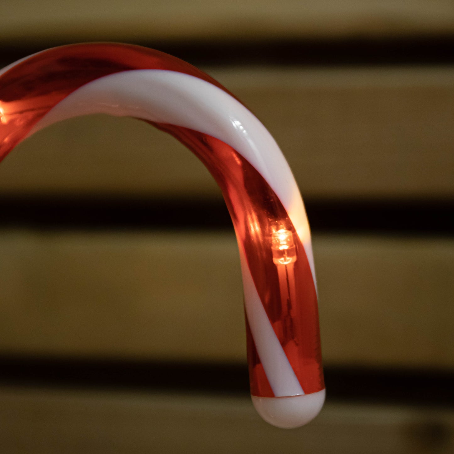 25cm Set of 12 Battery Powered Light up Christmas Candy Cane Path Lights with 60 Warm White LEDs