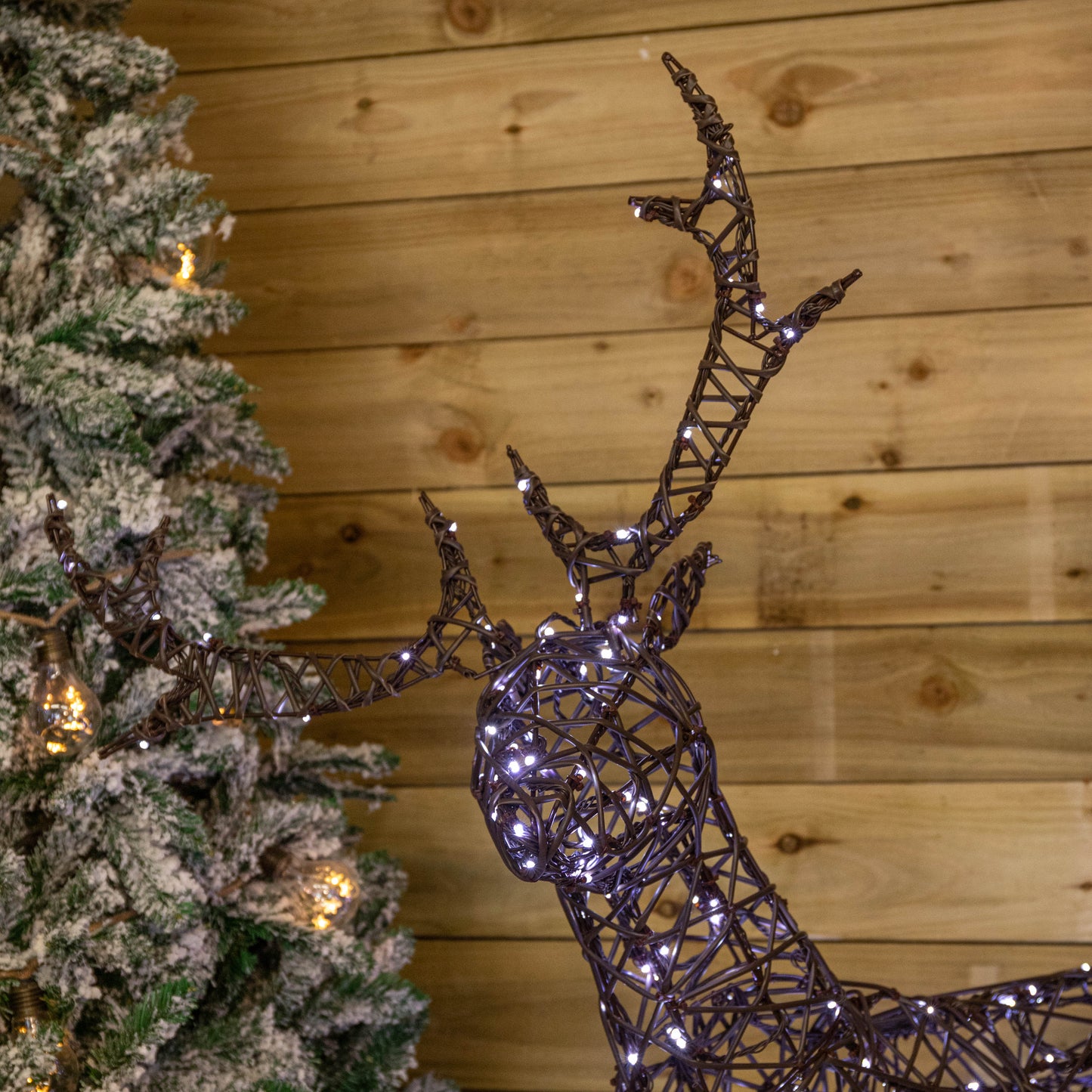 1.25m Light up Brown Christmas Stag with 286 White & Warm White Multi-Action LEDs