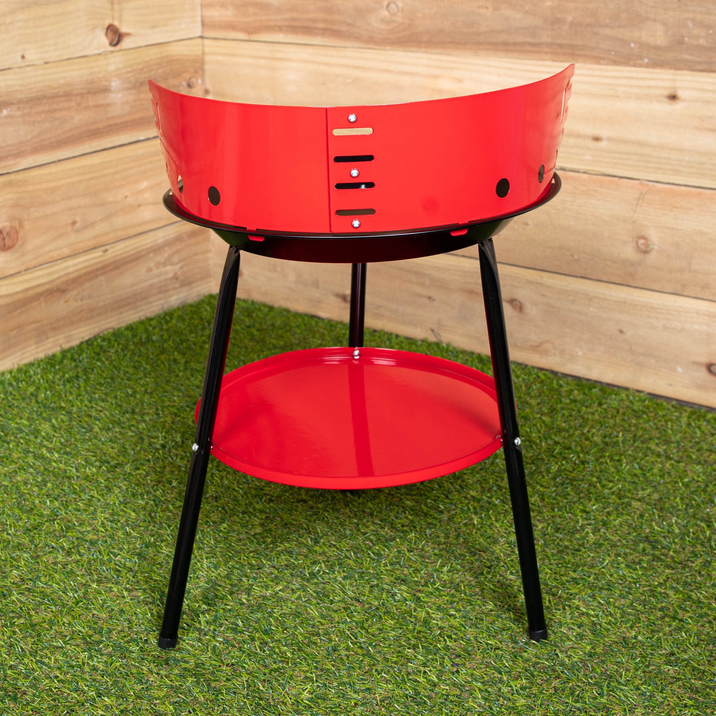 14" Round Garden Barbecue / BBQ with Wind Shield & Shelf