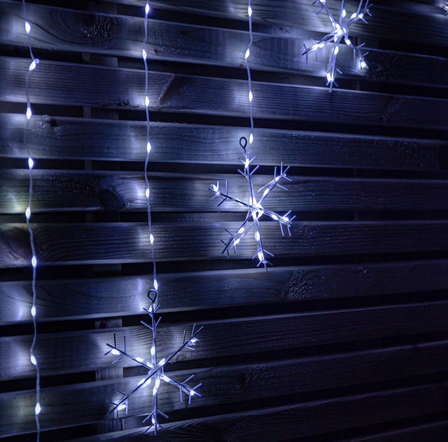 1.2m x 1.2m FlexiBrights Christmas Snowflake Curtain Lights with 267 White LEDs